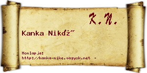 Kanka Niké névjegykártya